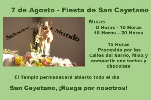 FIESTA DE SAN CAYETANO – HORARIOS