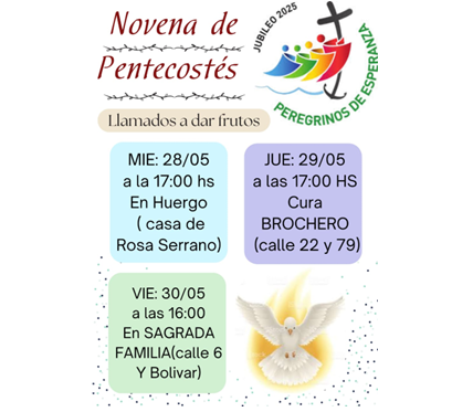 COMENZAMOS LA NOVENA DE PENTECOSTÉS