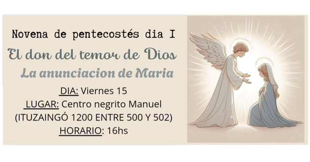 COMENZAMOS LA NOVENA DE PENTECOSTÉS