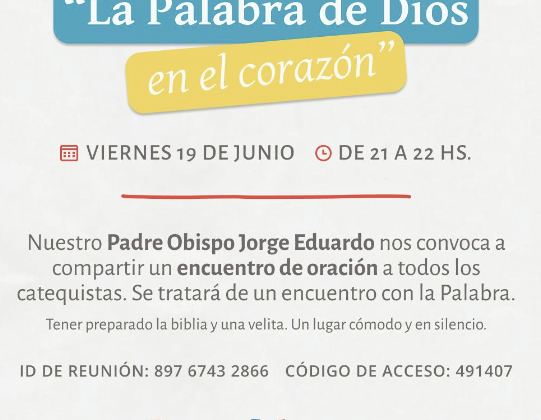 ENCUENTRO DE ORACIÓN CON EL OBISPO JORGE