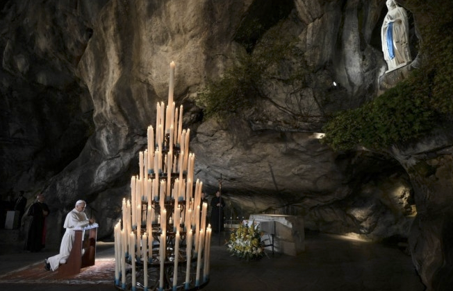 LA ORACIÓN DEL PAPA LEÓN EN LOURDES